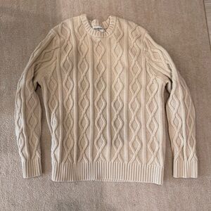 Good Fellow Cream Cableknit Sweater